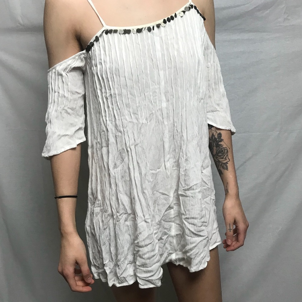Urban outfitters white off the shoulder dress
